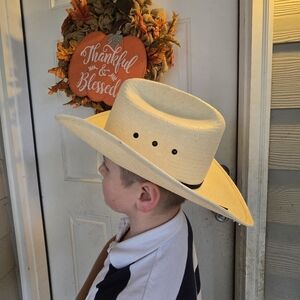 Vintage Eddy Bros Cream Straw Cowboy Hat